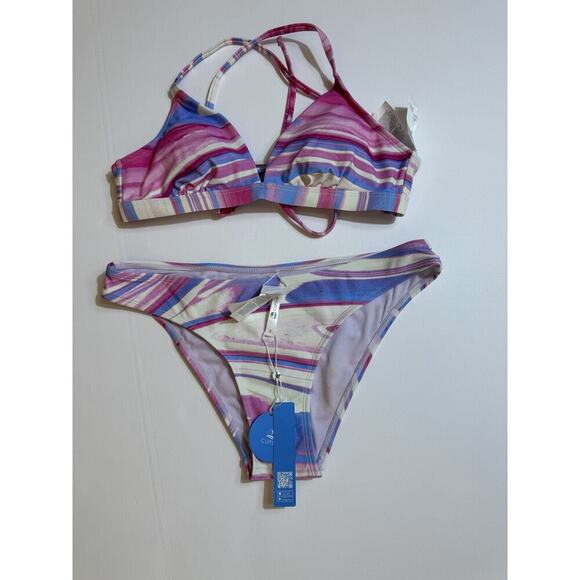 CUPSHE Bikini Set for Women Two Piece Swimsuits V Neck Sz S Bathing Suit - Picture 2 of 5